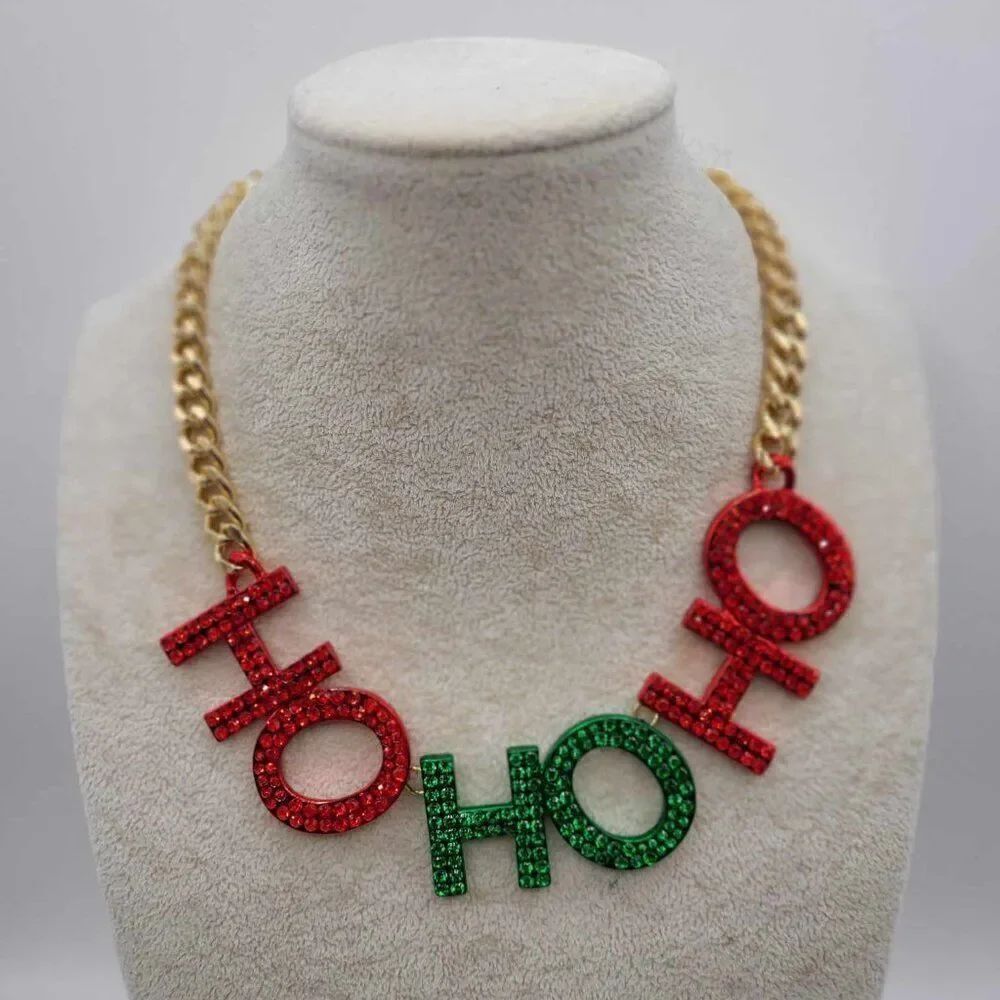 Betsey Johnson HO HO HO Crystal Necklace NWT! NEW!